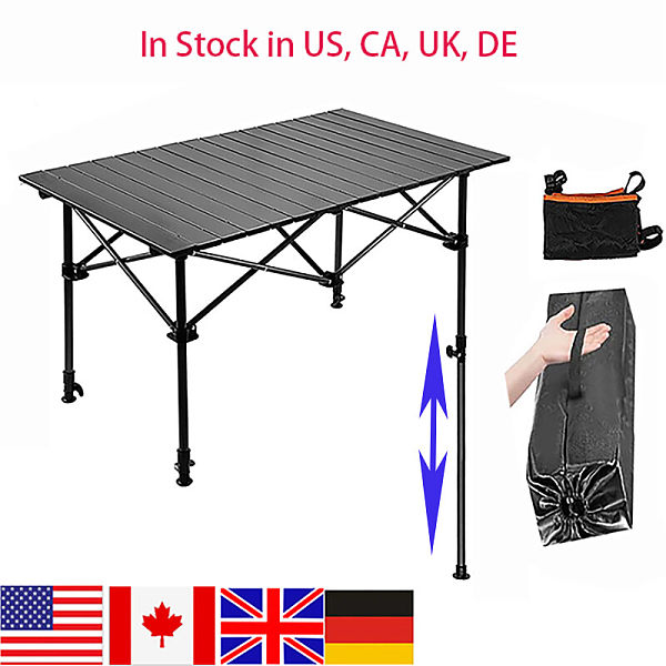 Folding Camping Table Portable Roll-up Table Adjustable Height Outdoor Desk Folding Camping Table Portable Roll-up Table Adjustable Height Outdoor Desk