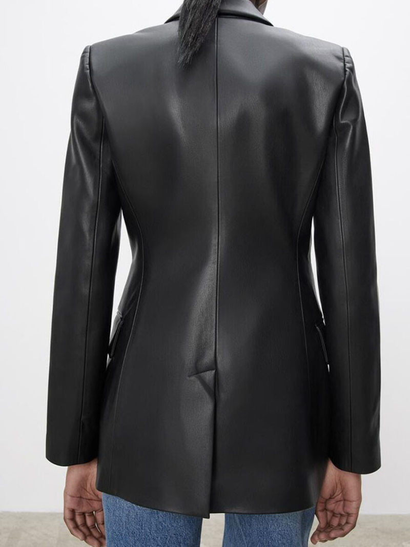 Imitation leather blazer of cultivate one's morality Imitation leather blazer of cultivate one's morality