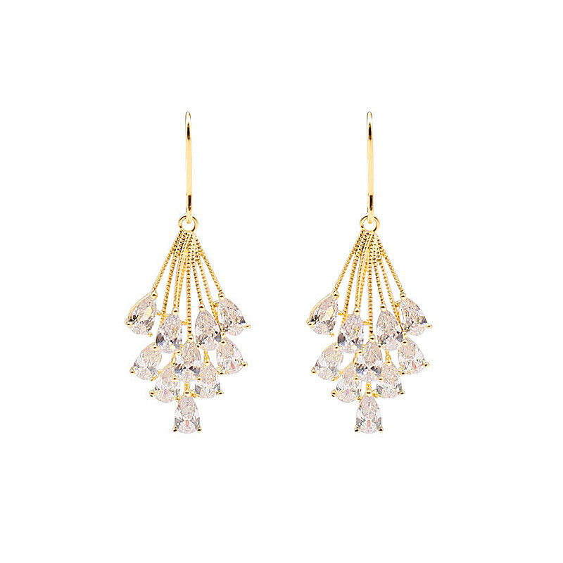 S925 hoop earrings with crystal drop s925 hoop