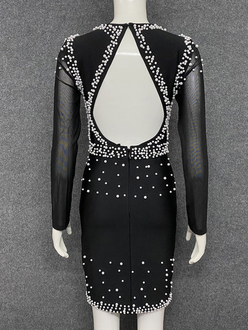 Sxy Backless long sleeves Nail Bead Bodycon Dress Sxy Backless long sleeves Nail Bead Bodycon Dress