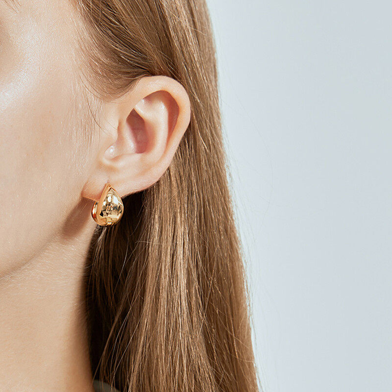 14k gold plate earrings in u shaped design s925 hoop