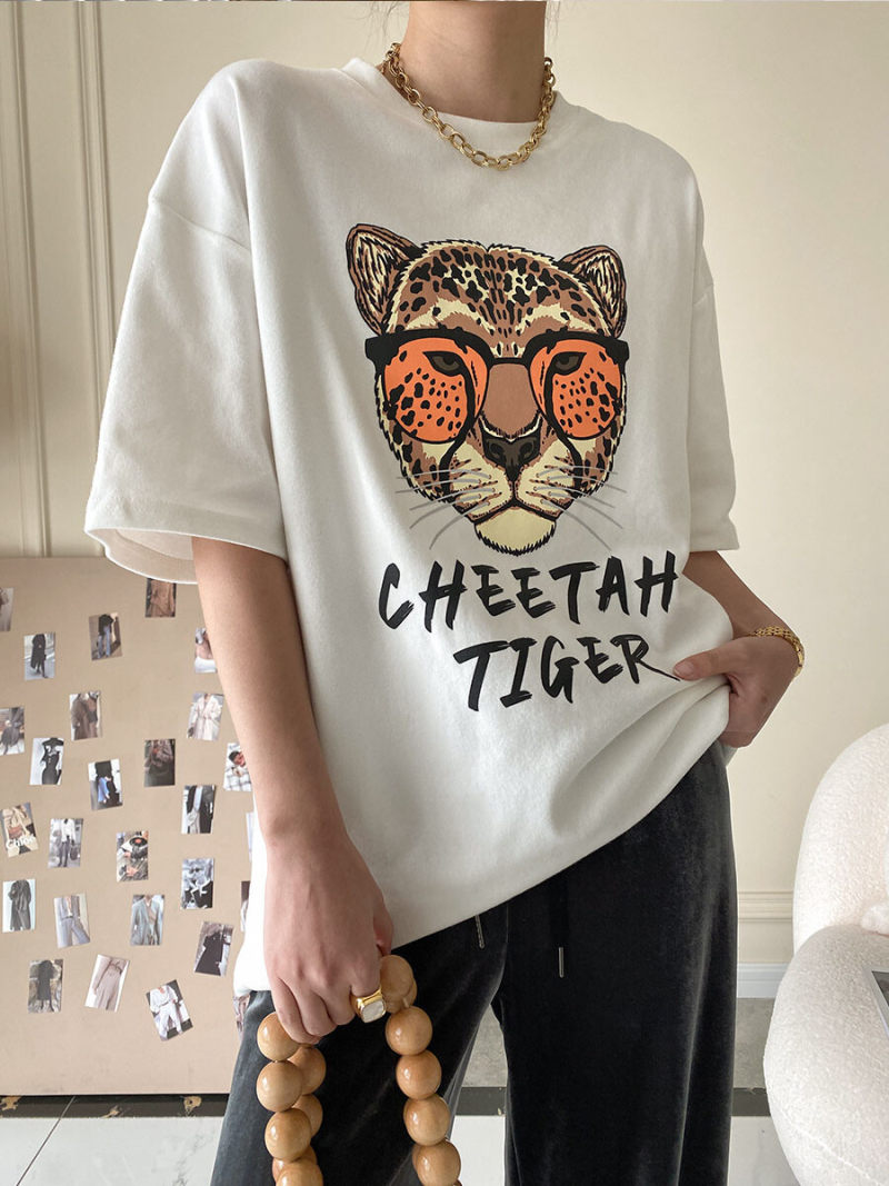 Tiger printing short sleeve T-shirt Tiger printing short sleeve T-shirt