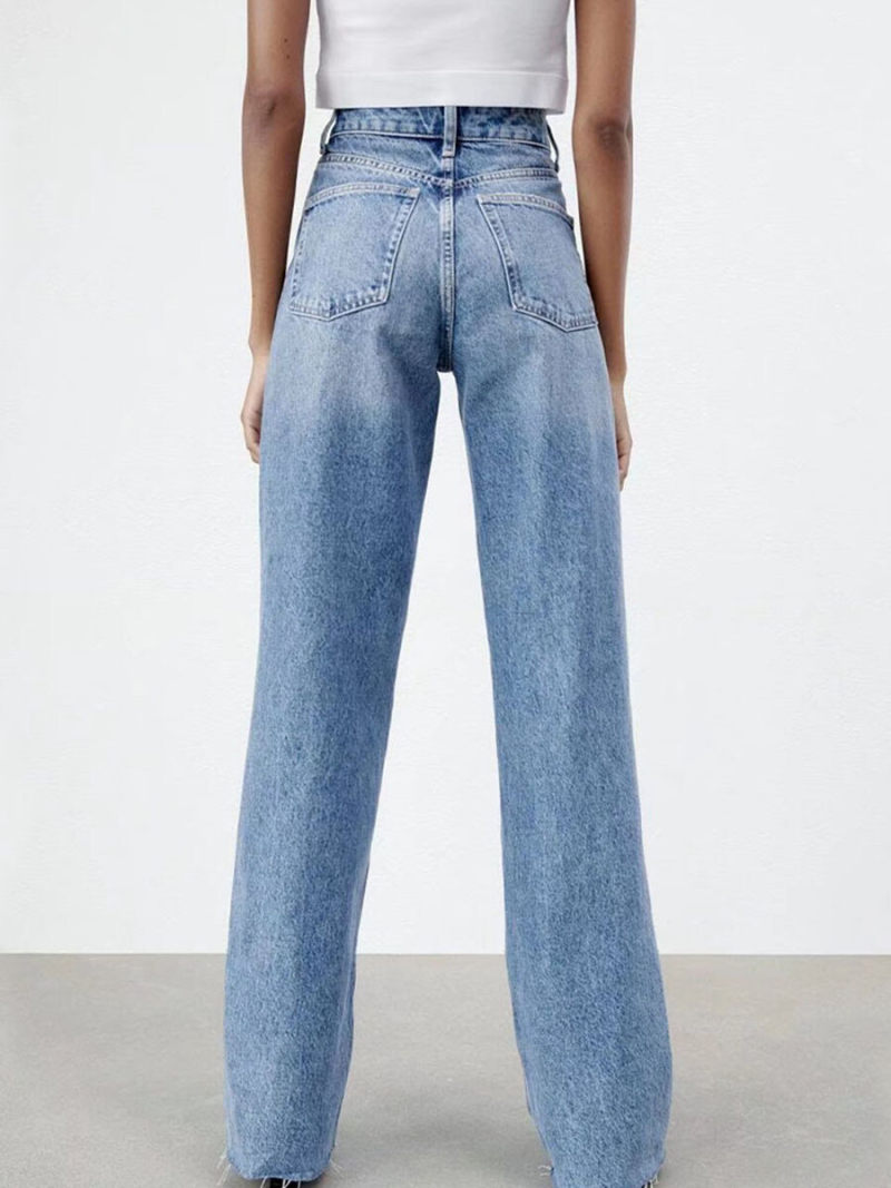 Tall waist blue wide-legged jeans Tall waist blue wide-legged jeans