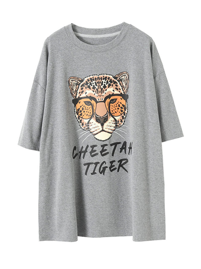 Tiger printing short sleeve T-shirt Tiger printing short sleeve T-shirt