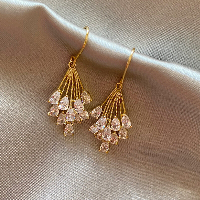 S925 hoop earrings with crystal drop s925 hoop