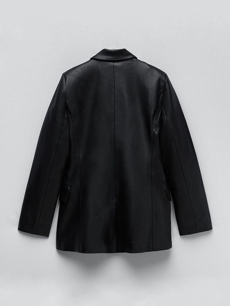 Imitation leather blazer of cultivate one's morality Imitation leather blazer of cultivate one's morality