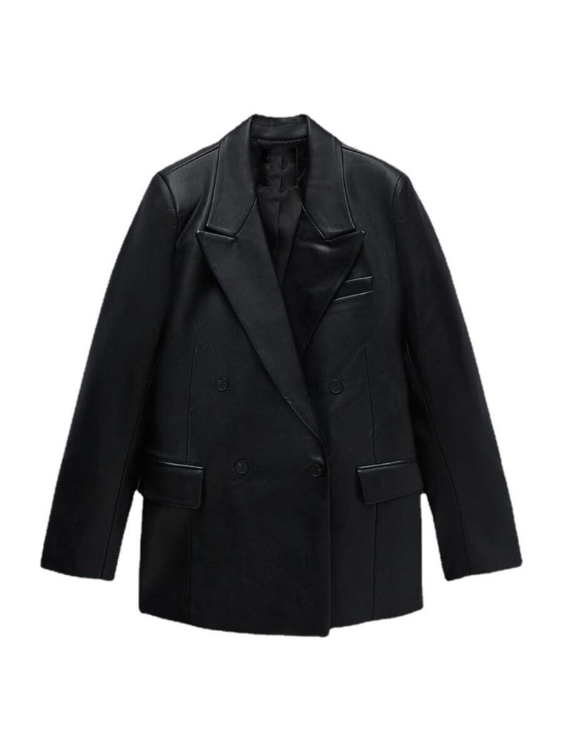 Imitation leather blazer of cultivate one's morality Imitation leather blazer of cultivate one's morality