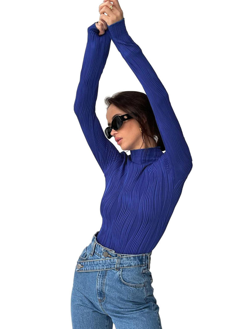 Klein midnight-blue turtle neck long sleeve T-shirt Klein midnight-blue turtle neck long sleeve T-shirt