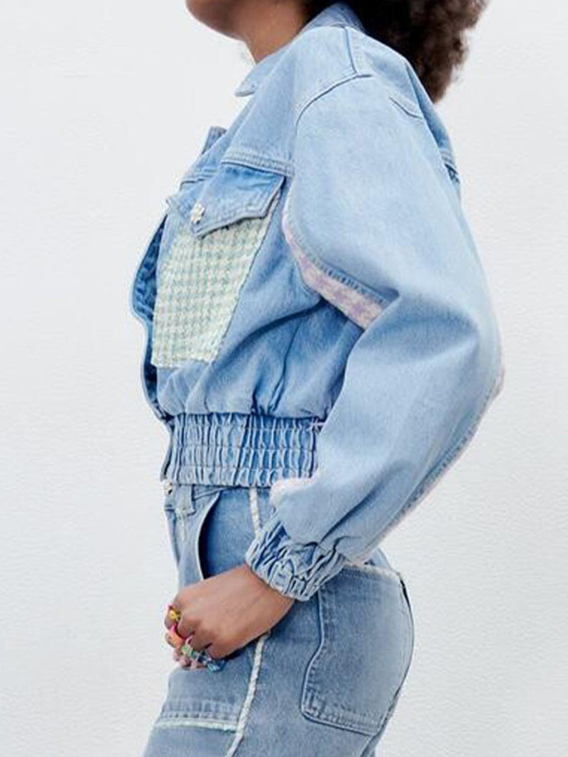 Stitching denim jacket coat Stitching denim jacket coat