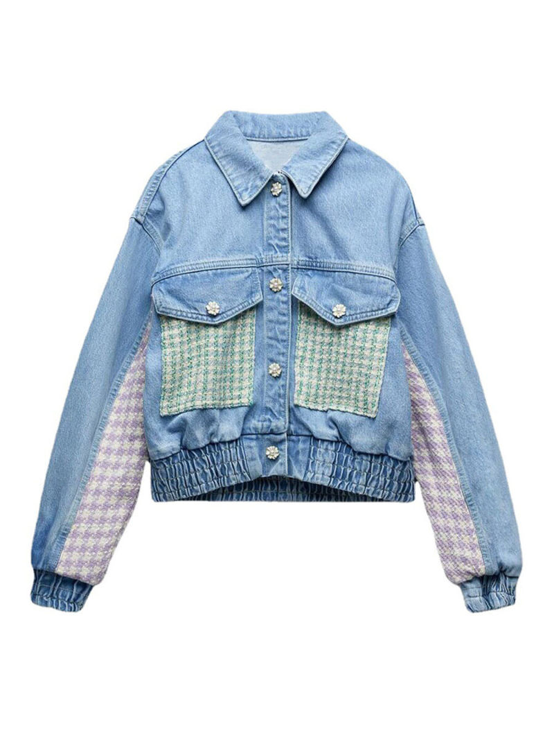 Stitching denim jacket coat Stitching denim jacket coat