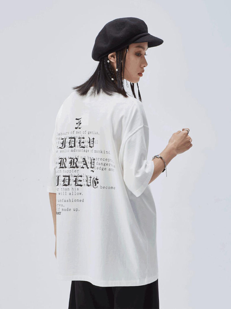 Pure cotton lovers oversize loose short sleeve T-shirt Pure cotton lovers oversize loose short sleeve T-shirt