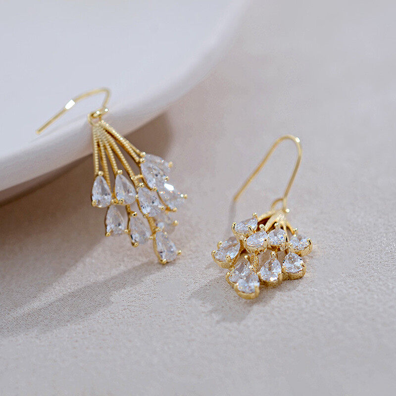 S925 hoop earrings with crystal drop s925 hoop