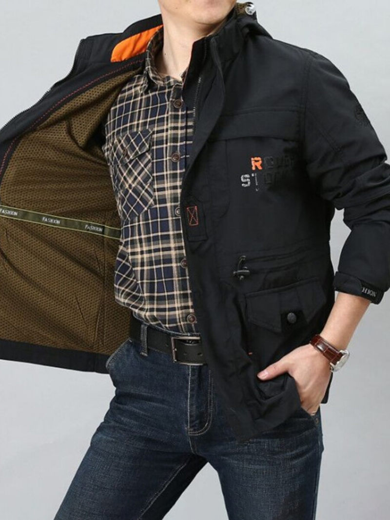 Cargo Jacket With zipper And Big Pockets. Cargo Jacket With zipper And Big Pockets.