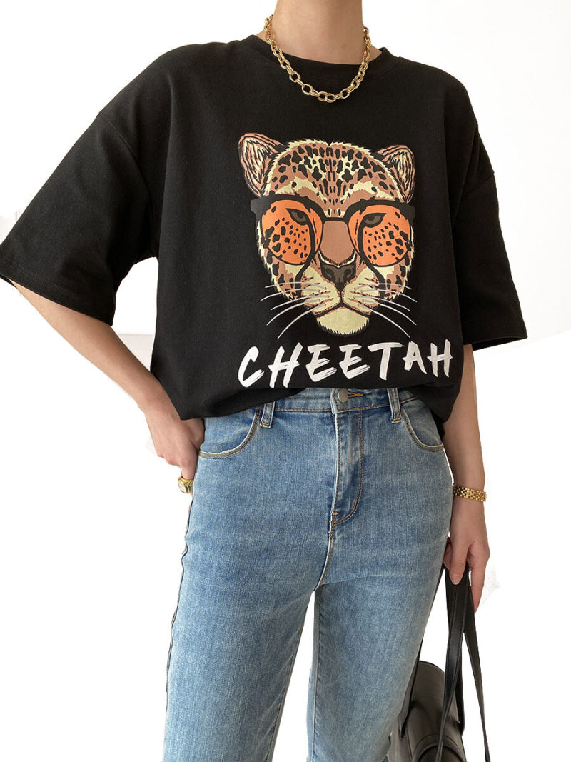 Tiger printing short sleeve T-shirt Tiger printing short sleeve T-shirt