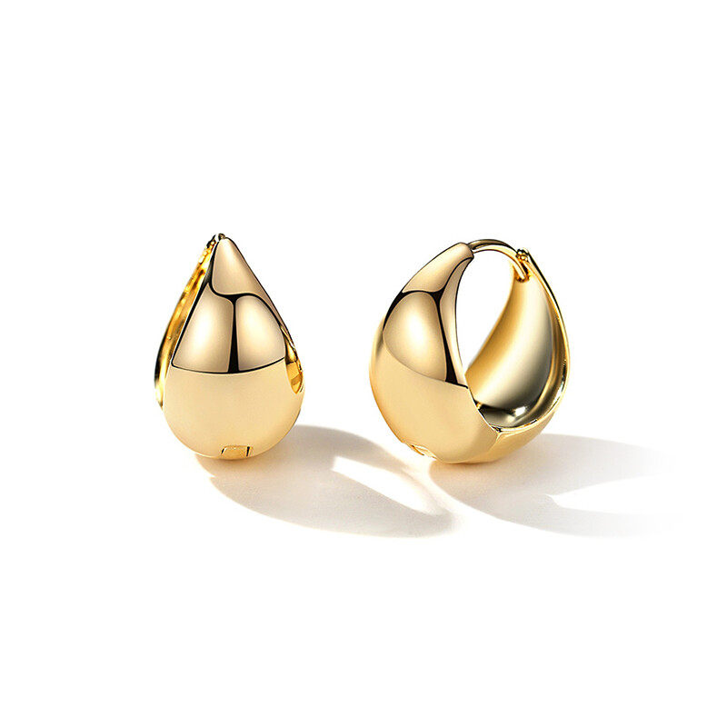 14k gold plate earrings in u shaped design s925 hoop