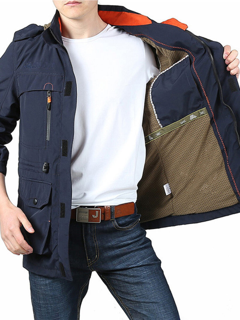 Cargo Jacket With zipper And Big Pockets. Cargo Jacket With zipper And Big Pockets.