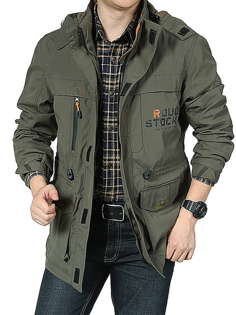 Cargo Jacket With zipper And Big Pockets. Cargo Jacket With zipper And Big Pockets.