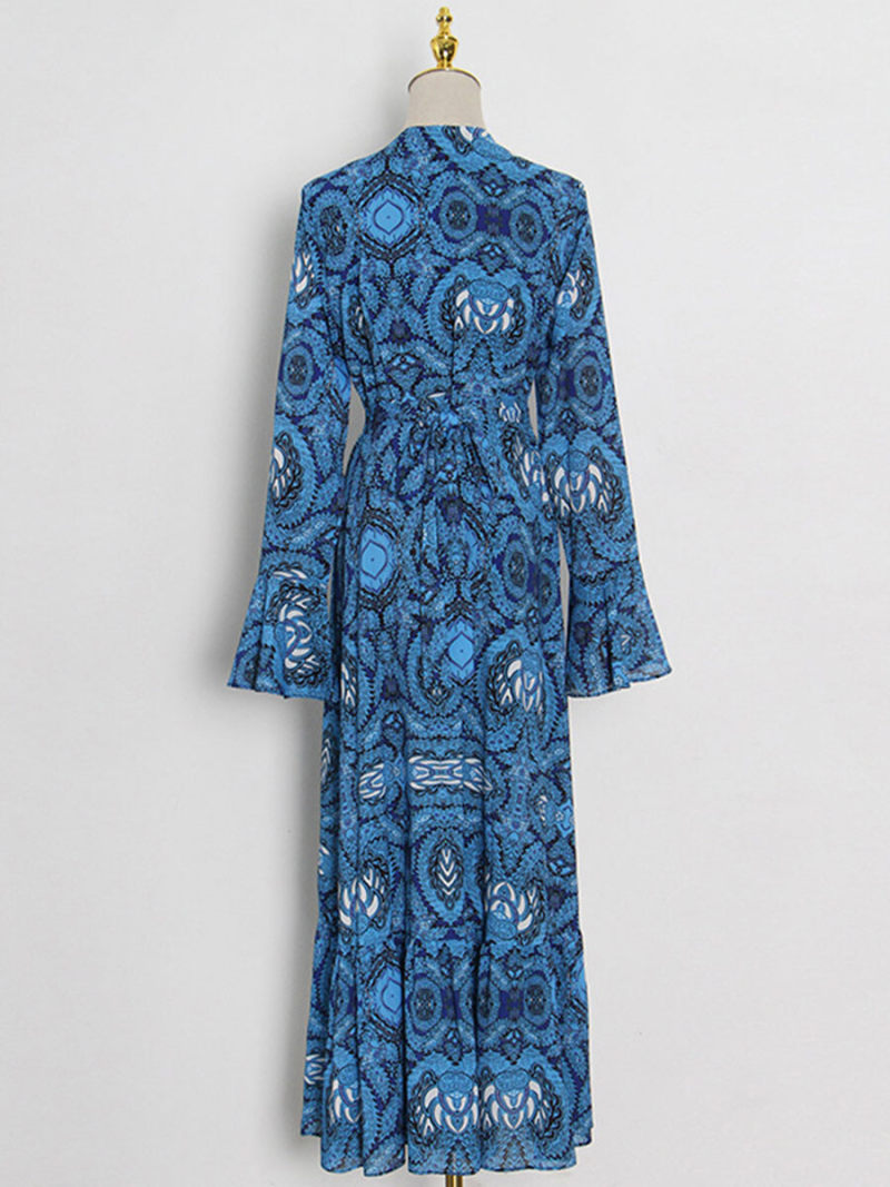 A blue print dress A blue print dress