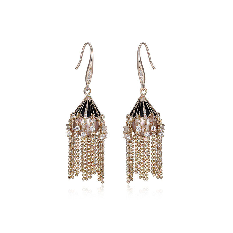 Drop earrings in bead design s925 hoop