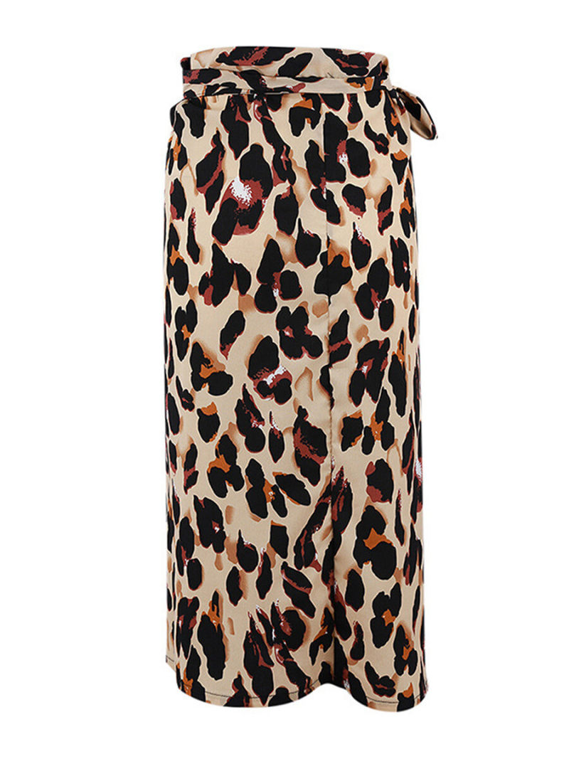 Leopard Print Split Side Mide Skirt Leopard Print Split Side Mide Skirt