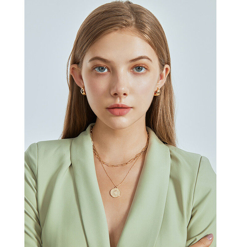 14k gold plate earrings in u shaped design s925 hoop