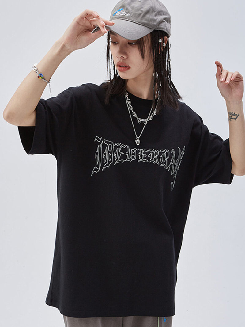 Pure cotton lovers oversize loose short sleeve T-shirt Pure cotton lovers oversize loose short sleeve T-shirt