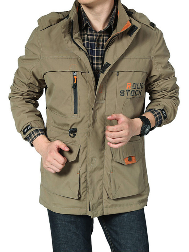Cargo Jacket With zipper And Big Pockets. Cargo Jacket With zipper And Big Pockets.