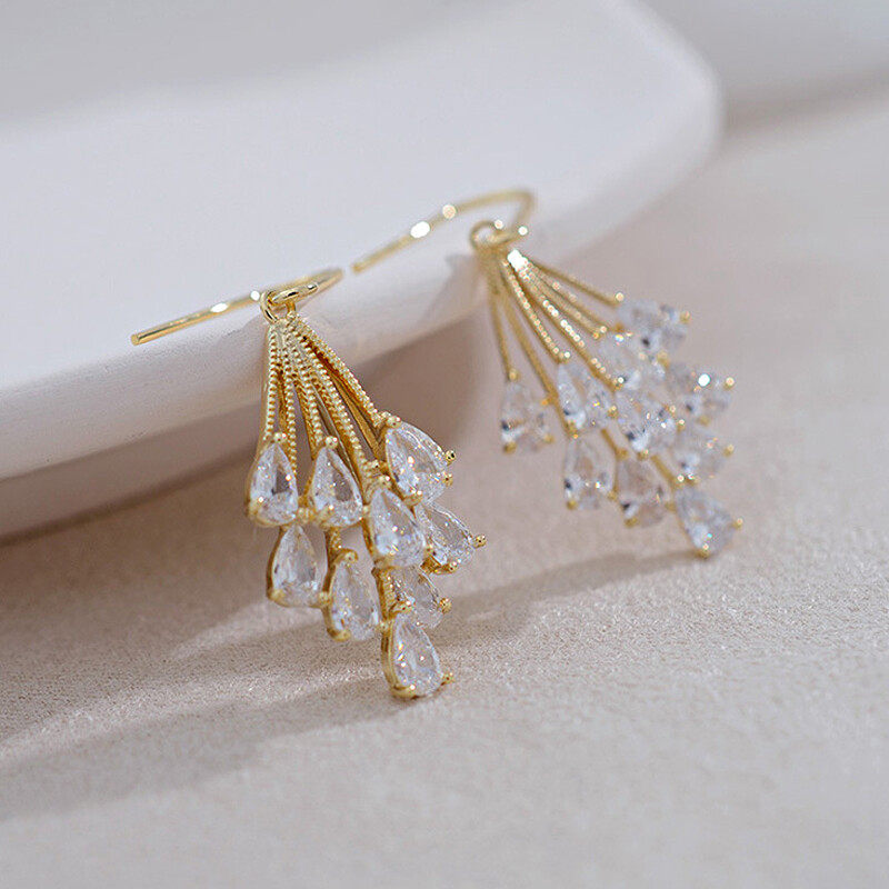 S925 hoop earrings with crystal drop s925 hoop