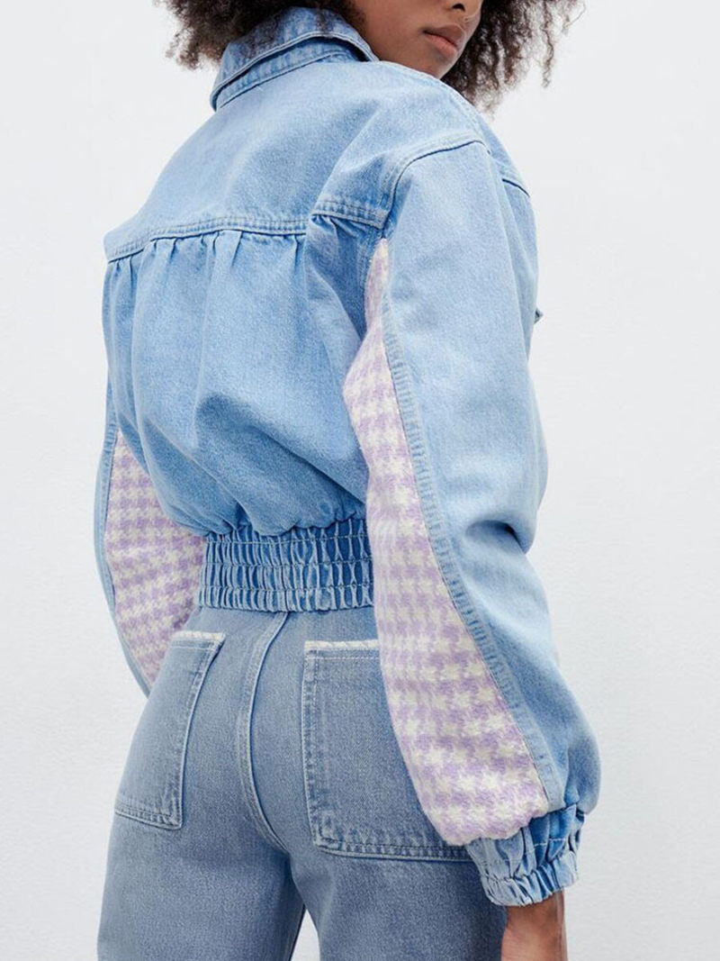 Stitching denim jacket coat Stitching denim jacket coat