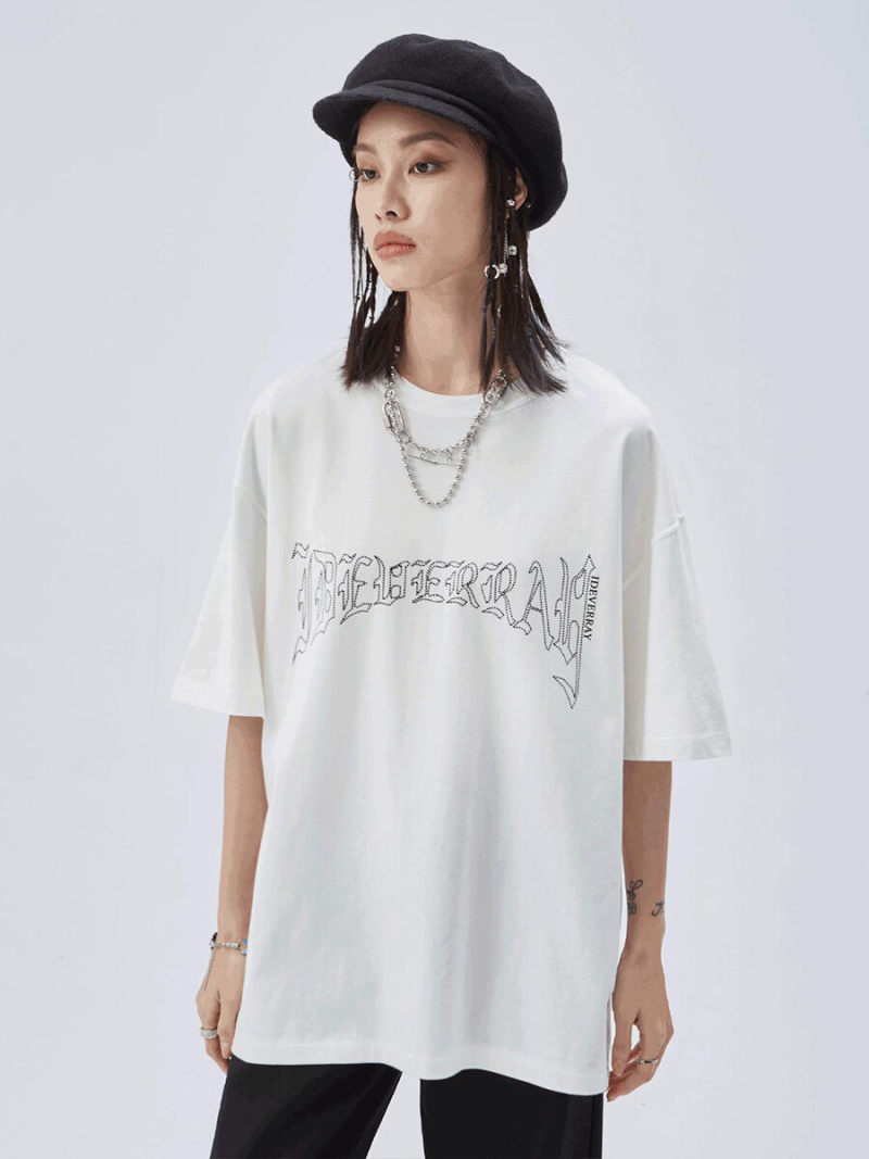 Pure cotton lovers oversize loose short sleeve T-shirt Pure cotton lovers oversize loose short sleeve T-shirt