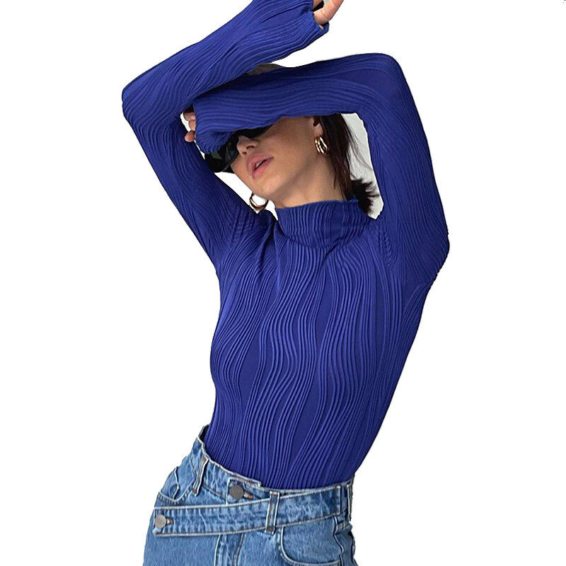 Klein midnight-blue turtle neck long sleeve T-shirt Klein midnight-blue turtle neck long sleeve T-shirt