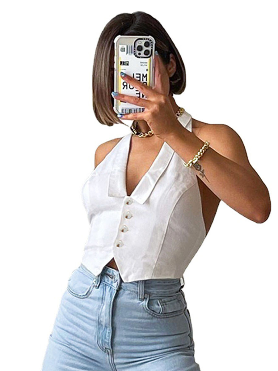V-neck Button Vest V-neck Button Vest
