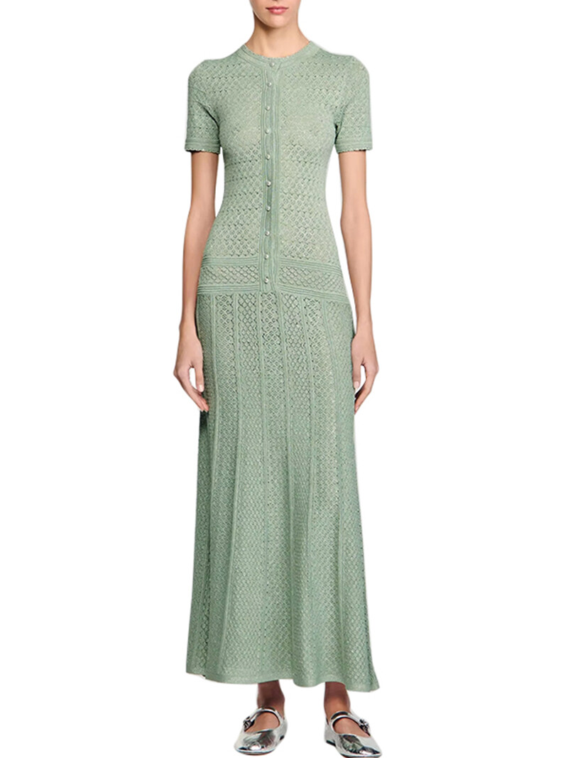 Openwork woven long dress Openwork woven long dress