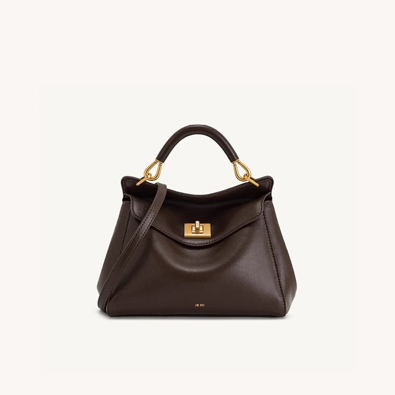 Fashionable genuine leather lock handbag Fashionable genuine leather lock handbag