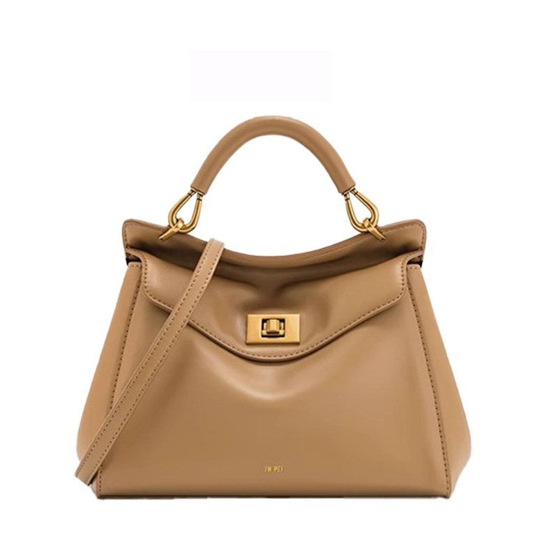 Fashionable genuine leather lock handbag Fashionable genuine leather lock handbag