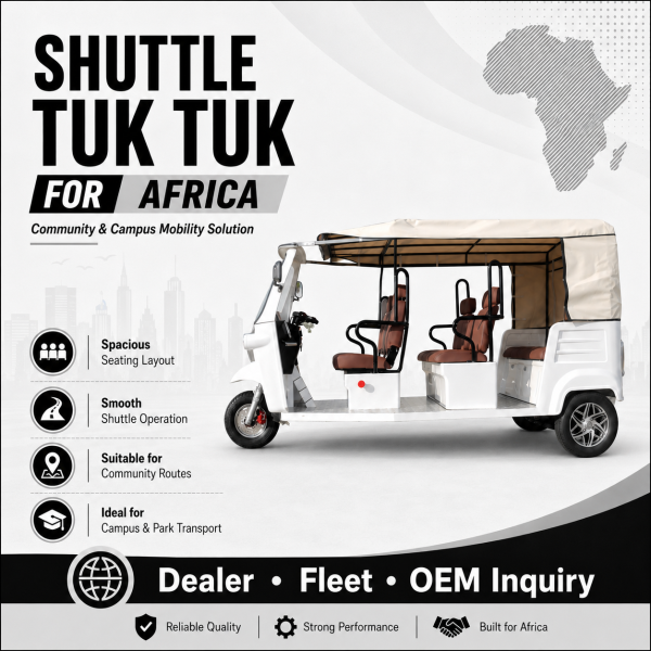 Electric Tuk Tuk for Africa: A Practical Solution for Urban and Rural Mobility