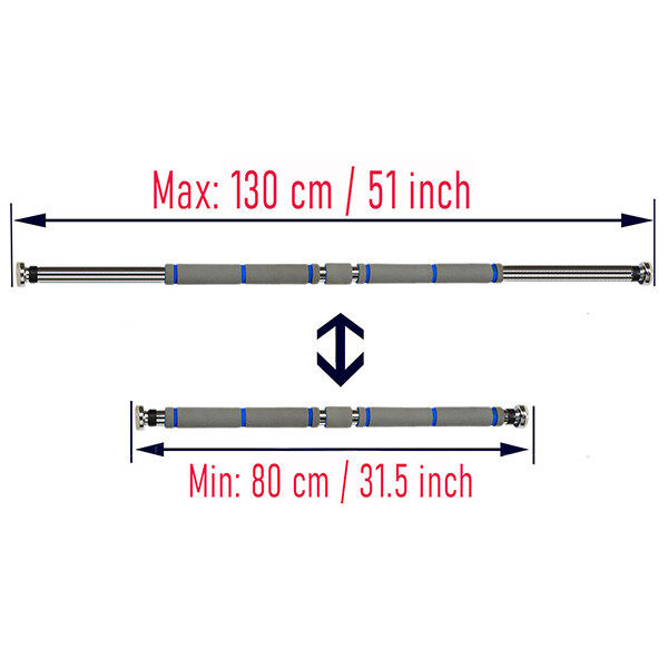 Haoying Pull-up Bar for Doorway No Screw / With Screw 24 to 50 Inches Home Fitness equipment