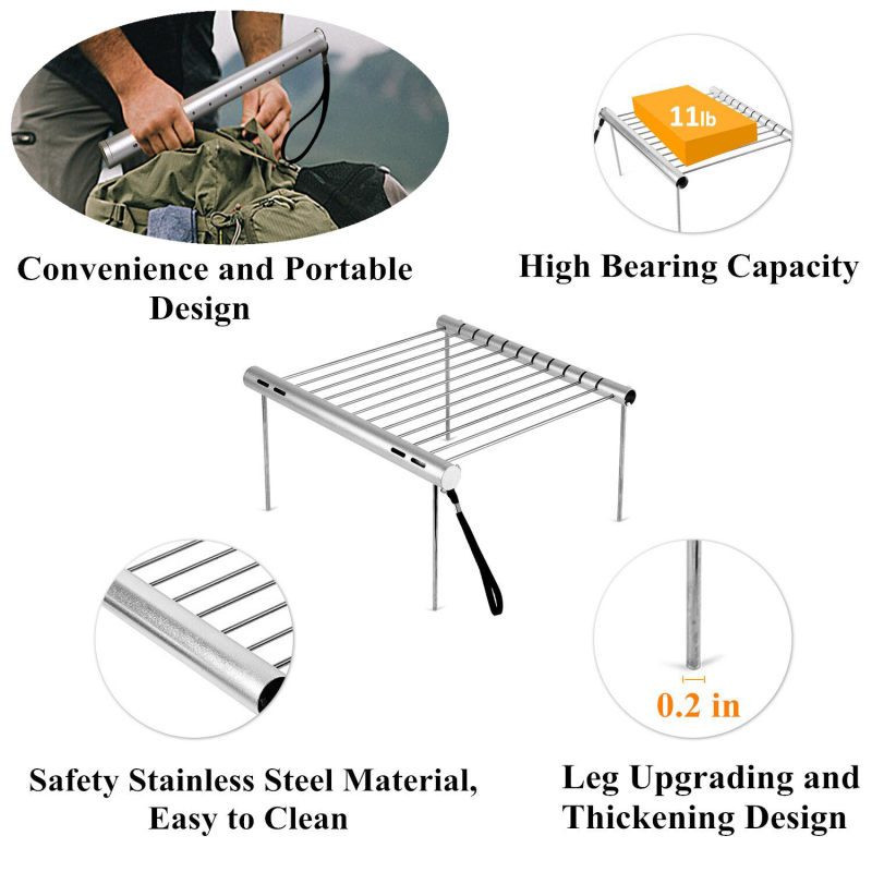 Mini Camping Grill, Pocket Backpack Hiking Grill