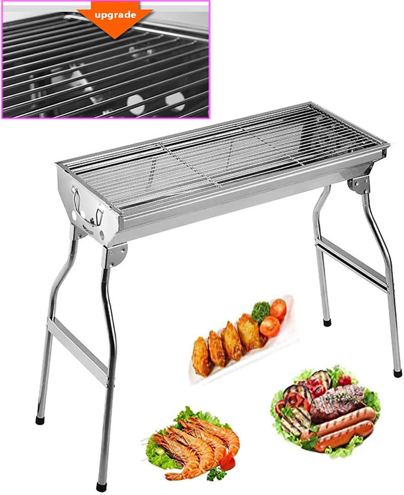 Charcoal Grill, Barbecue Grill Stainless Steel BBQ Smoker