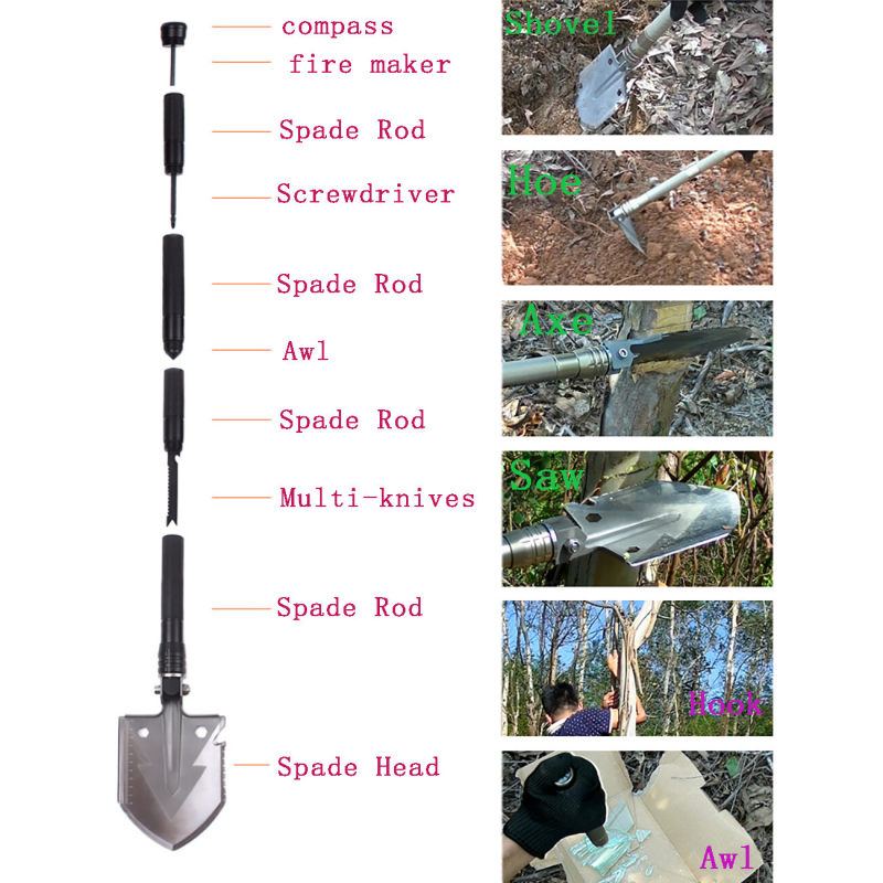 Folding Camping Shovel Multitool