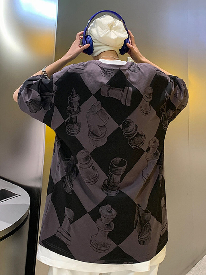 Oversized T-shirt  With  Allover Printed