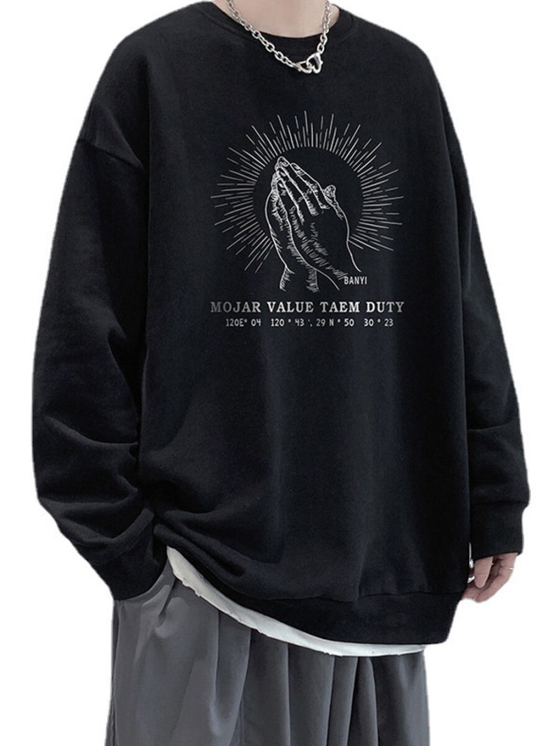 Oversize Crew Neck Sweat With Printed On Front