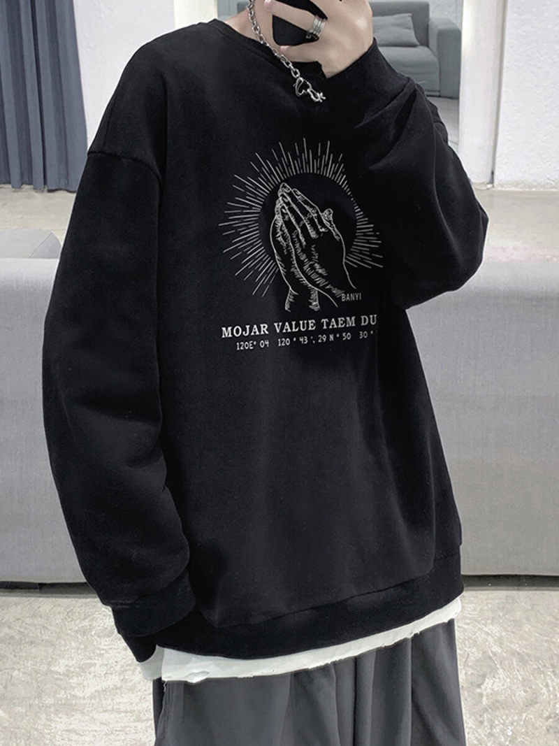 Oversize Crew Neck Sweat With Printed On Front