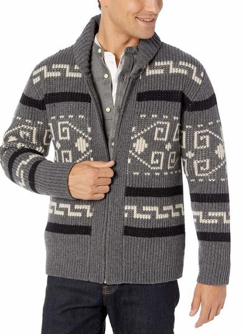 New Look fisherman rib shawl neck cardigan in Mulit