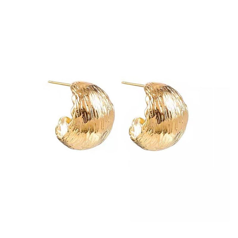 Earrings With cshaped  in gold  s925 hoop