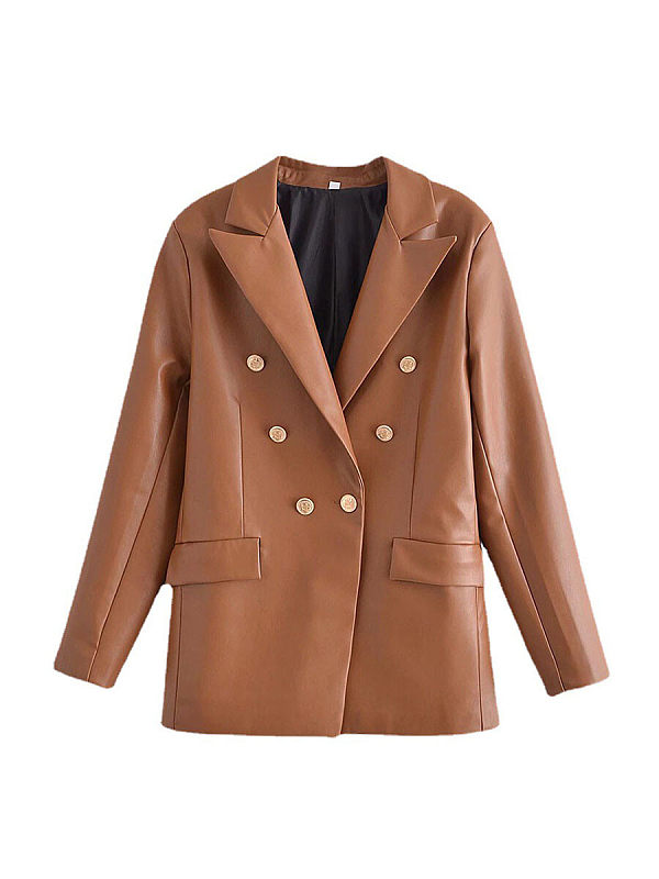 Leisure imitation leather jacket