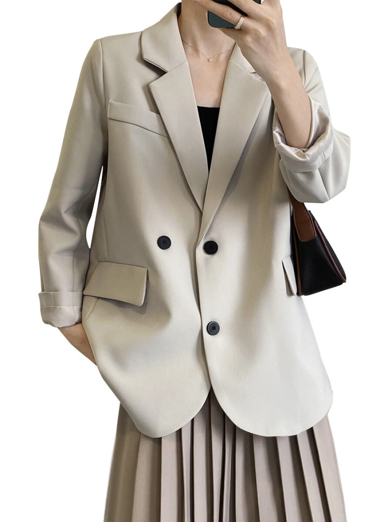 Lapel Neck Double Breasted Blazer