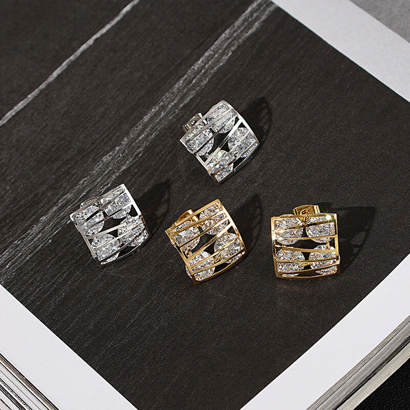 earrings S925 Hoop earrings with square shaped   s925 hoop