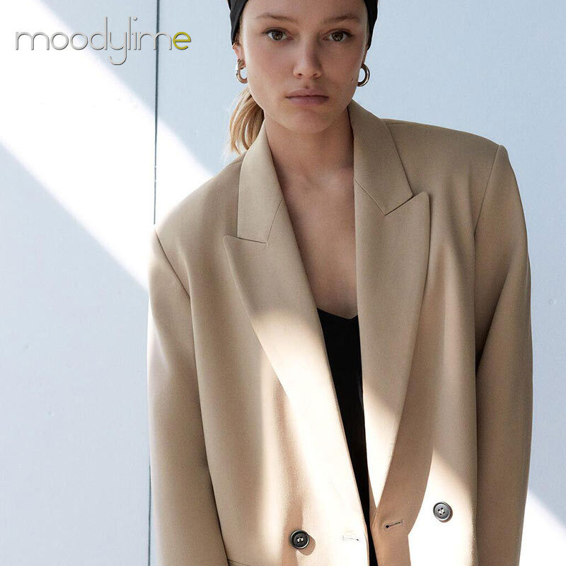 Lapel Neck Double Breasted Blazer