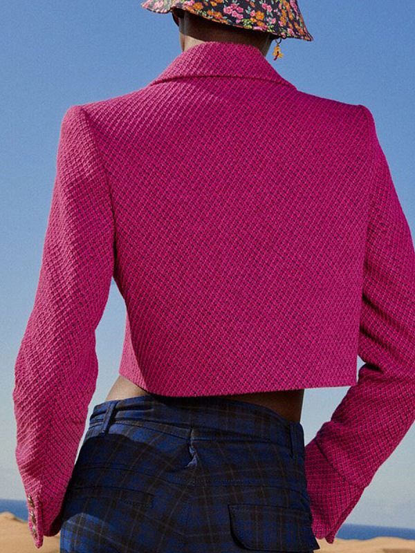 Brief paragraph tweed suit jacket